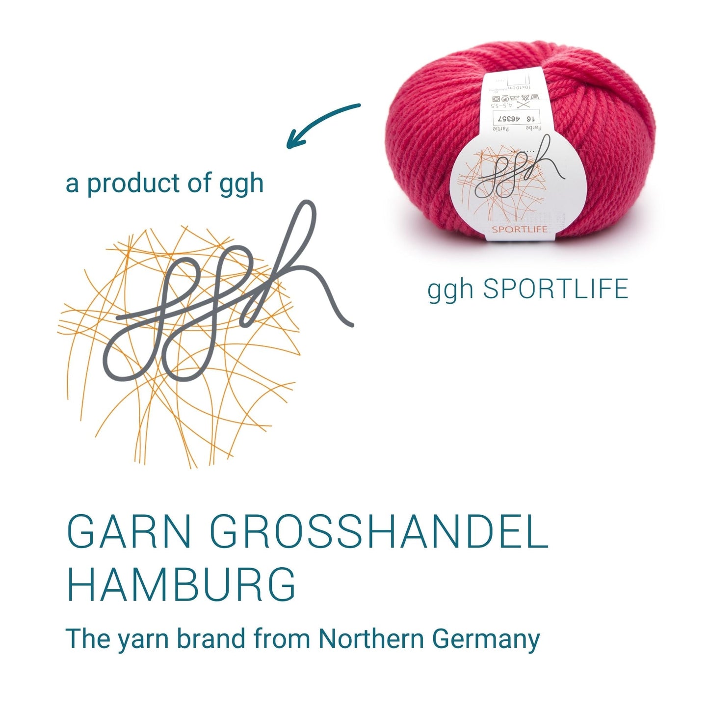 ggh Sportlife | Schurwolle | 80m/50g | 016 - Leuchtend Rot - Handarbeiten - 4