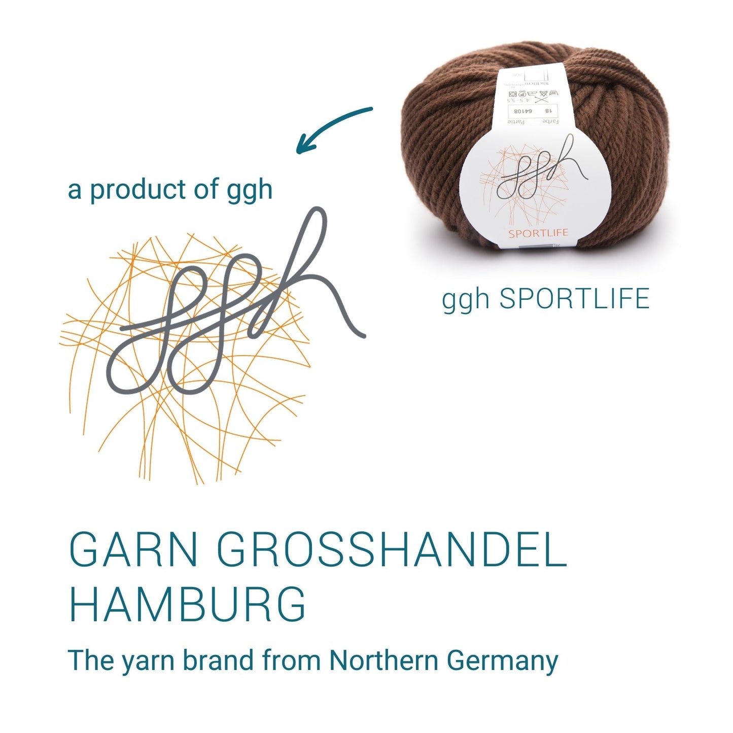 ggh Sportlife | Schurwolle | 80m/50g | 018 - Haselnussbraun - Handarbeiten - 4