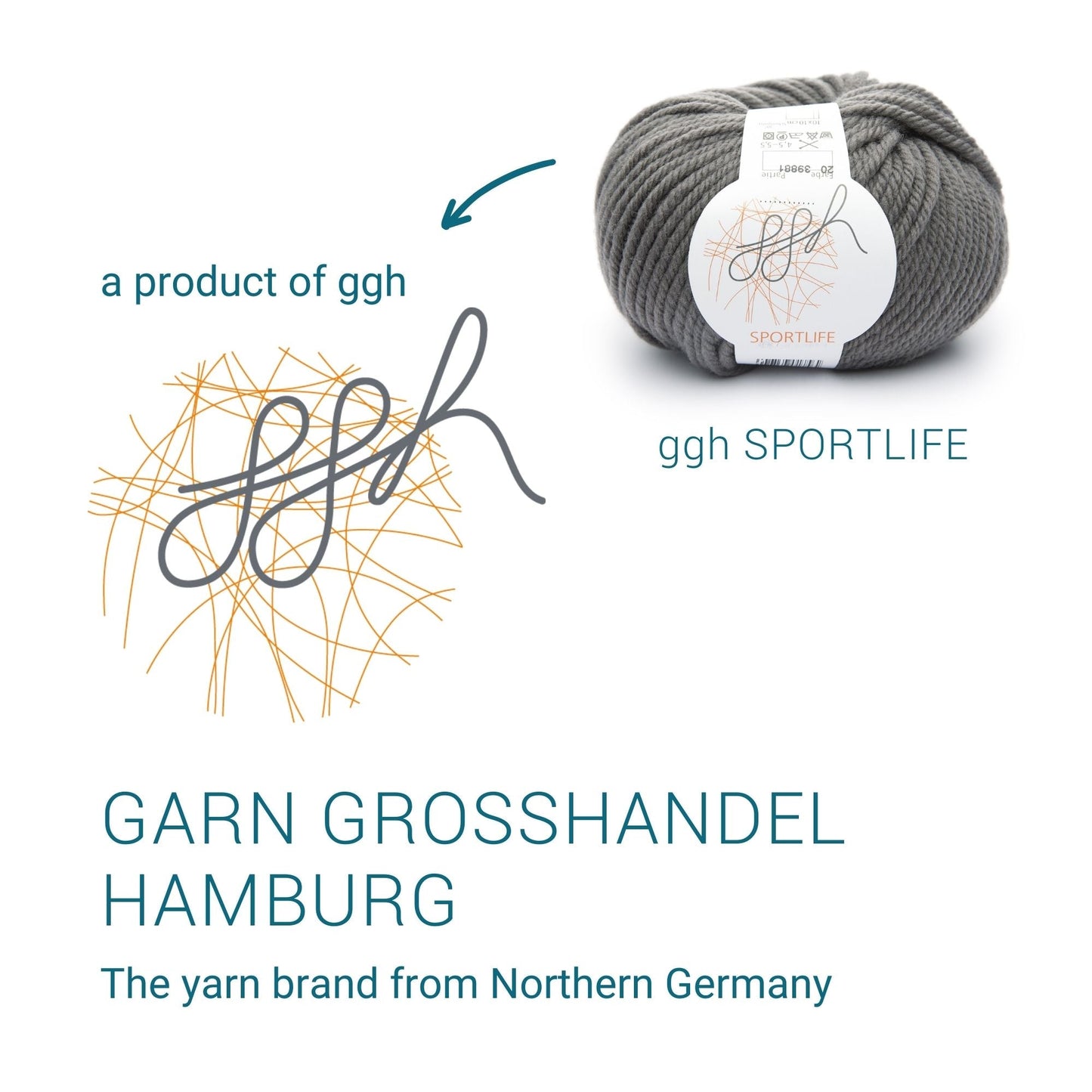 ggh Sportlife | Schurwolle | 80m/50g | 020 - Walnussgrau - Handarbeiten - 4