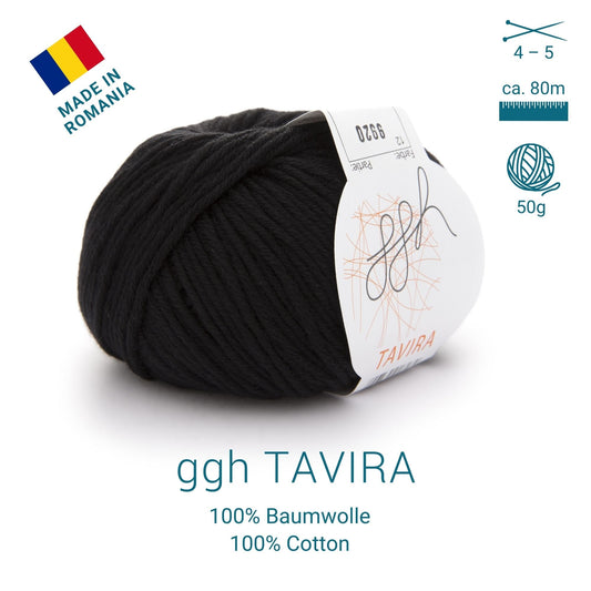 ggh Tavira | 100% Baumwolle | 80m/50g | 012 - Schwarz - Handarbeiten - 2