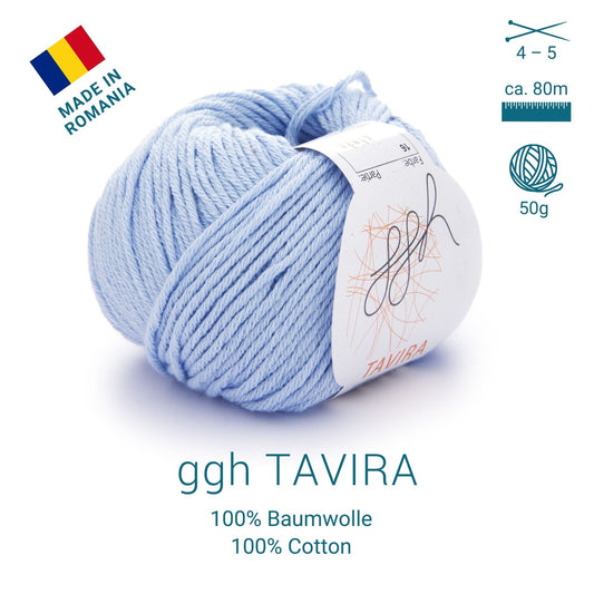 ggh Tavira | 100% Baumwolle | 80m/50g | 016 - Hellblau - Handarbeiten - 2
