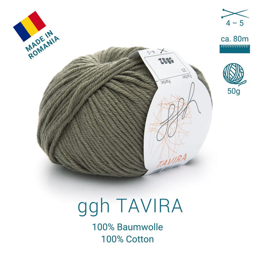 ggh Tavira | 100% Baumwolle | 80m/50g | 023 - Khaki - Handarbeiten - 2