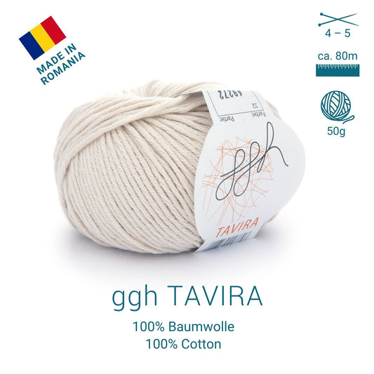 ggh Tavira | 100% Baumwolle | 80m/50g | 032 - Hellbeige - Handarbeiten - 2