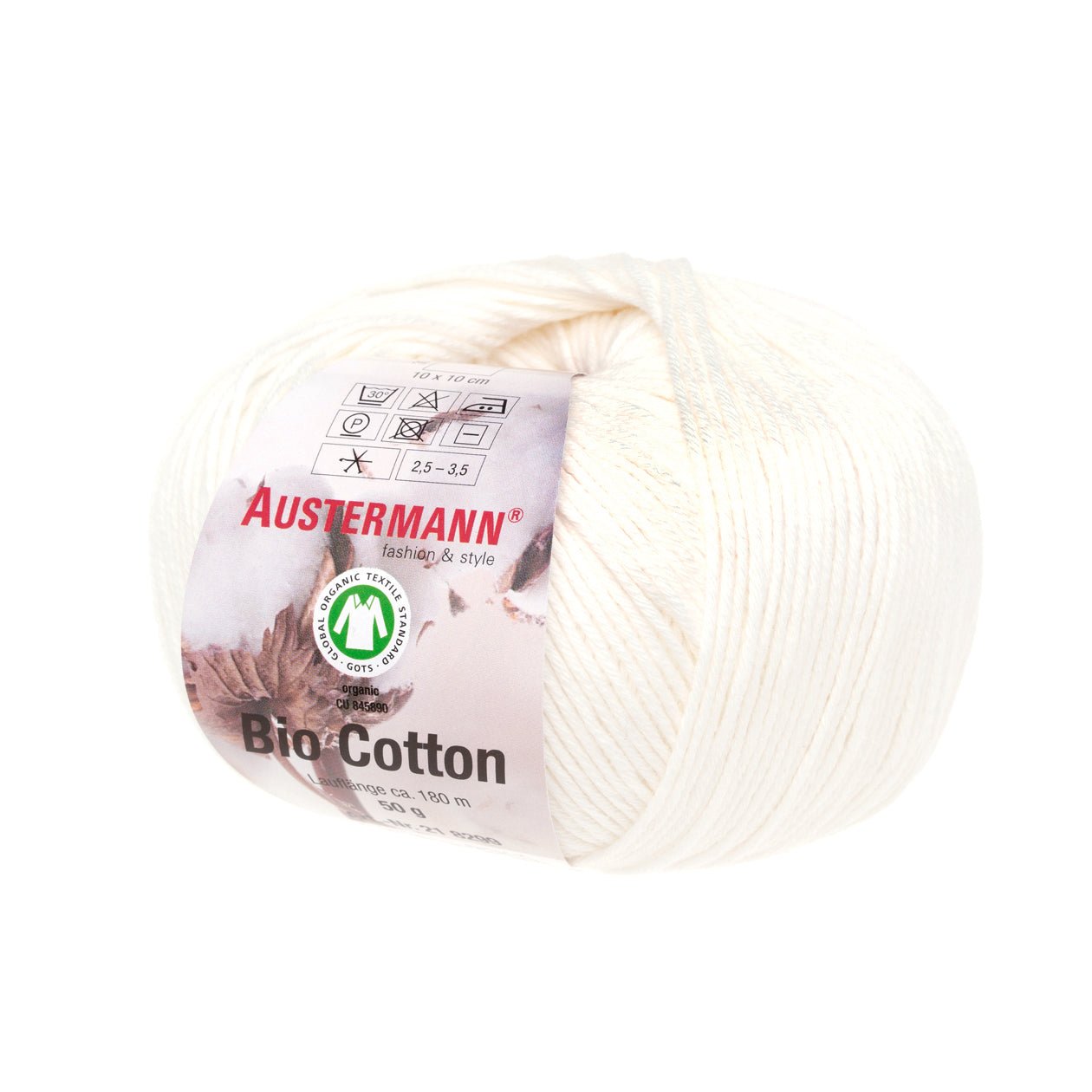 Gots Bio Cotton Uni | 180 M - 50 G | 10 - Natur - Strickwolle - Handarbeiten - 1