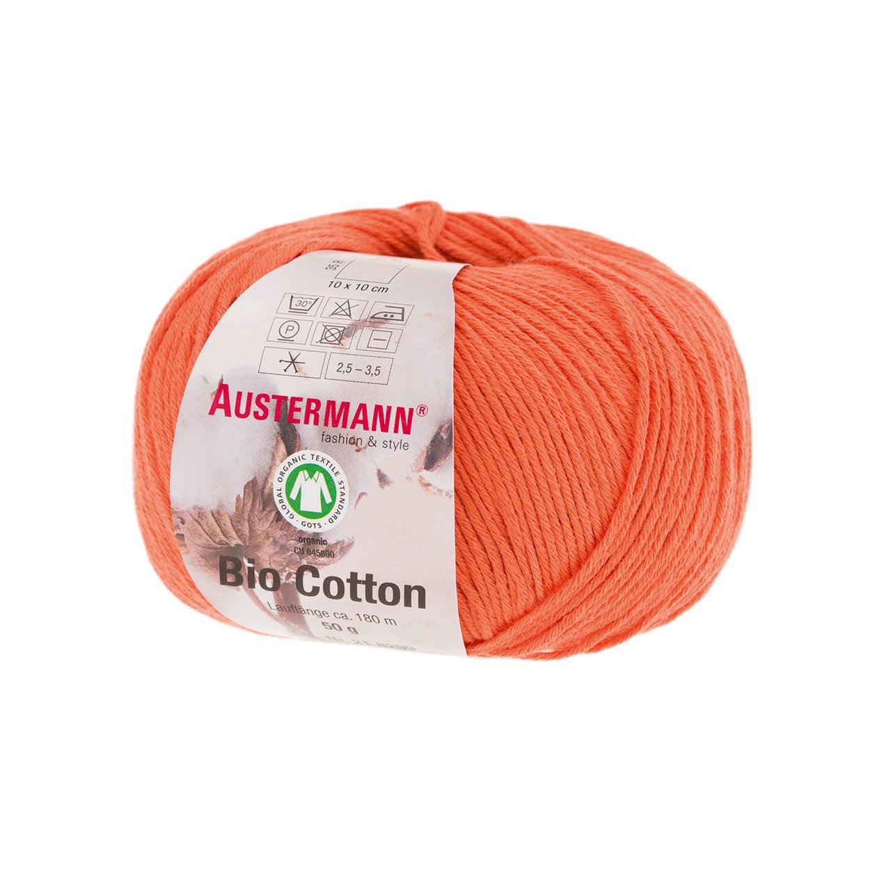 Gots Bio Cotton Uni | 180 M - 50 G | 22 - Mandarine - Strickwolle - Handarbeiten - 1