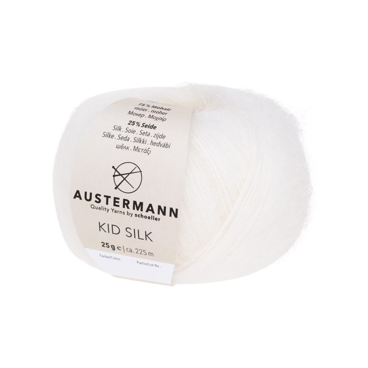 Kid Silk | 225 M - 25 G | 01 - Weiss - Strickwolle - Handarbeiten - 1