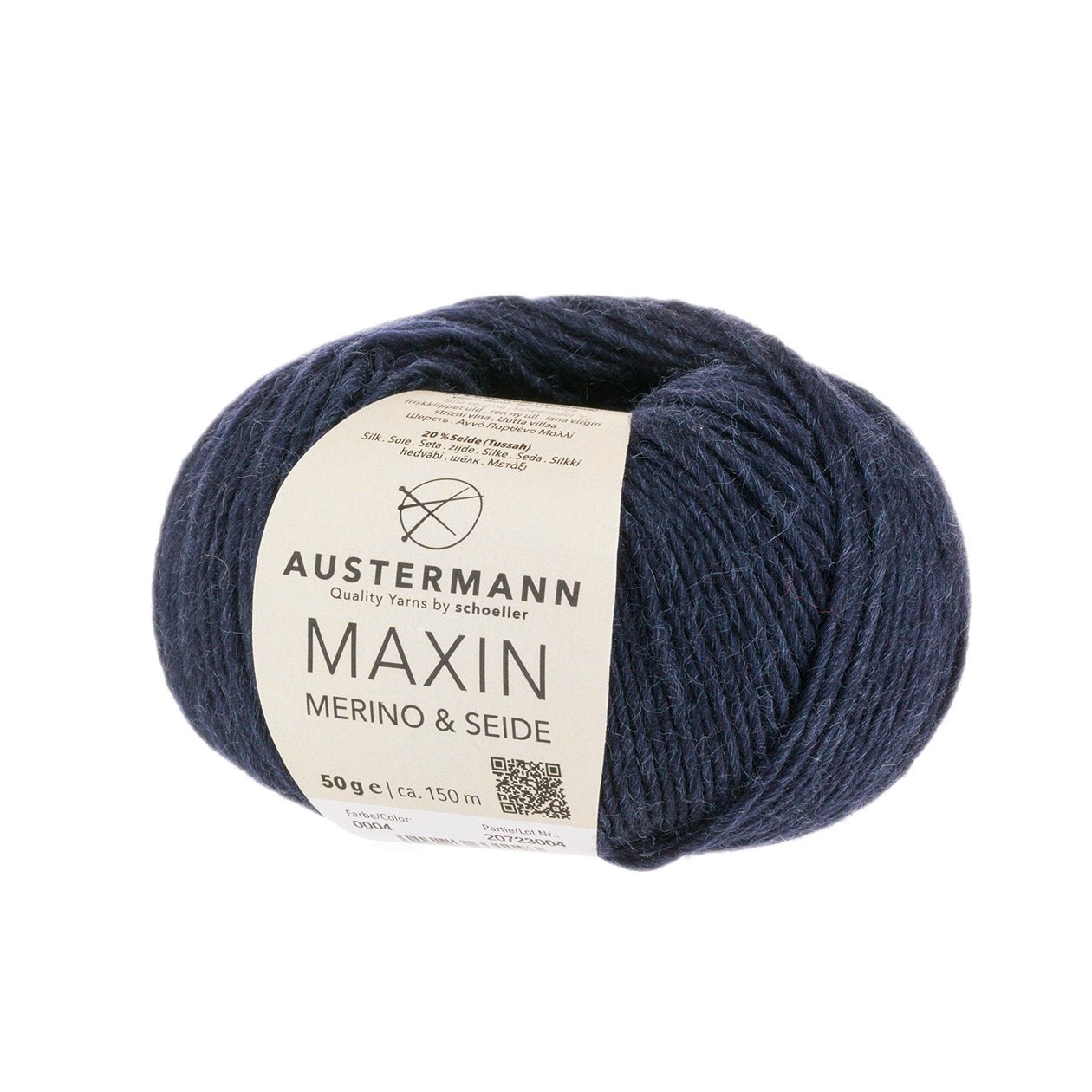 Maxin Merino&Seide | 150M - 50G | 04 - Marine - Strickwolle - Handarbeiten - 1