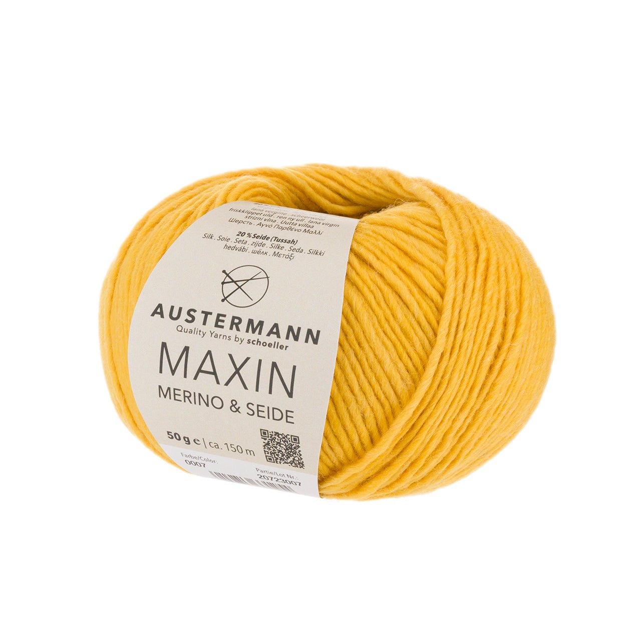 Maxin Merino&Seide | 150M - 50G | 07 - Gold - Strickwolle - Handarbeiten - 1