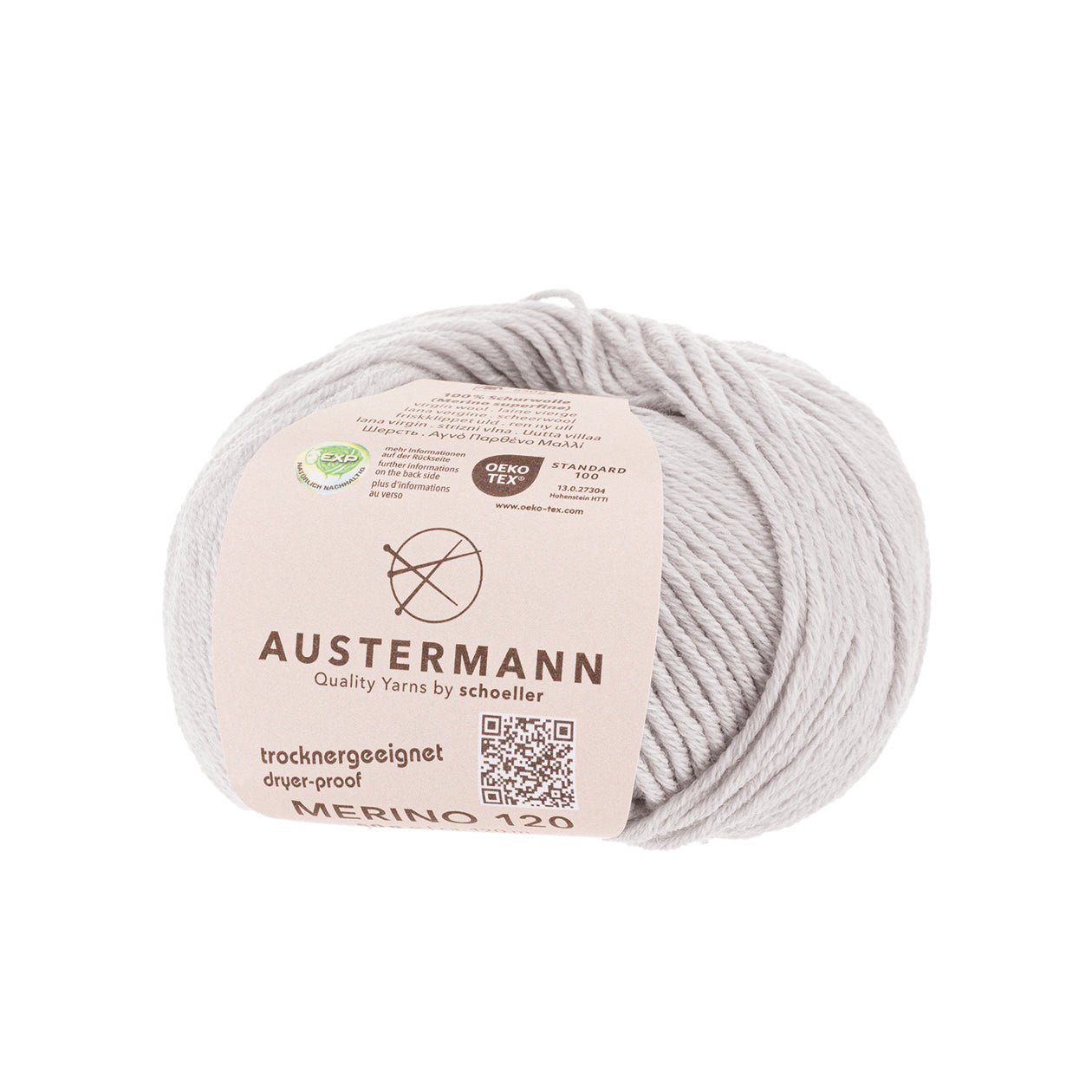 Merino 120 Exp | 120M - 50 G | 128 - Hellgrau - Handarbeiten - 1