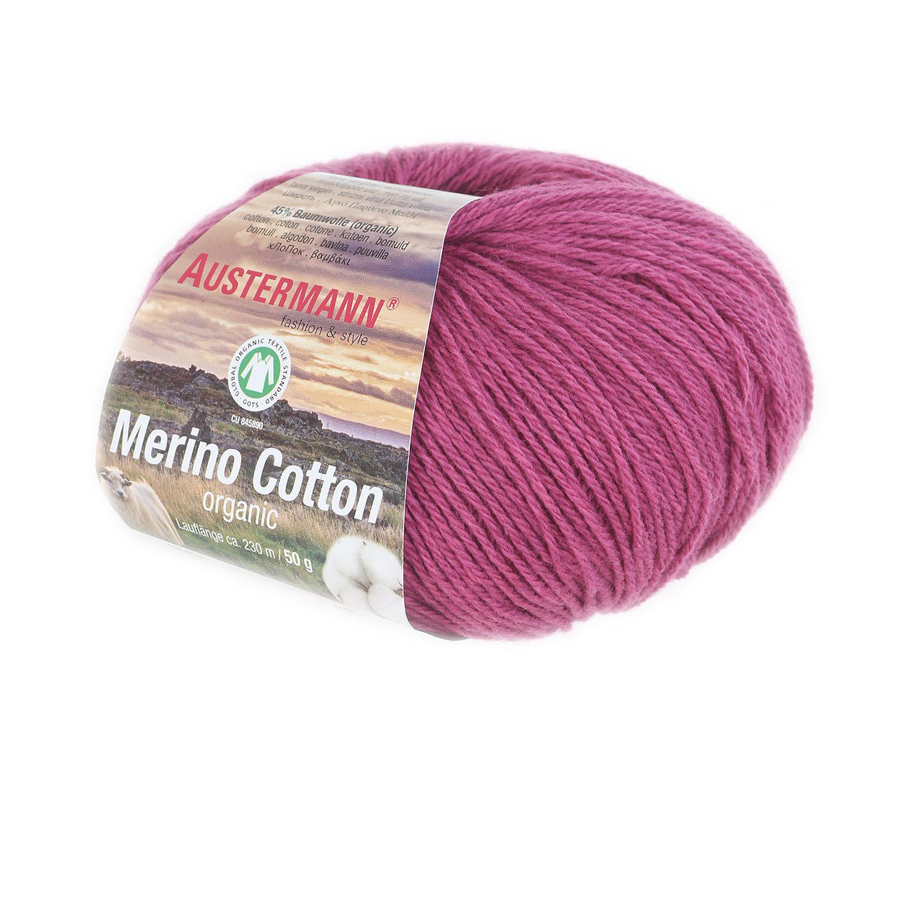 Merino Cotton | 230 M - 50 G | 07 - Fuchsie - Strickwolle - Handarbeiten - 1