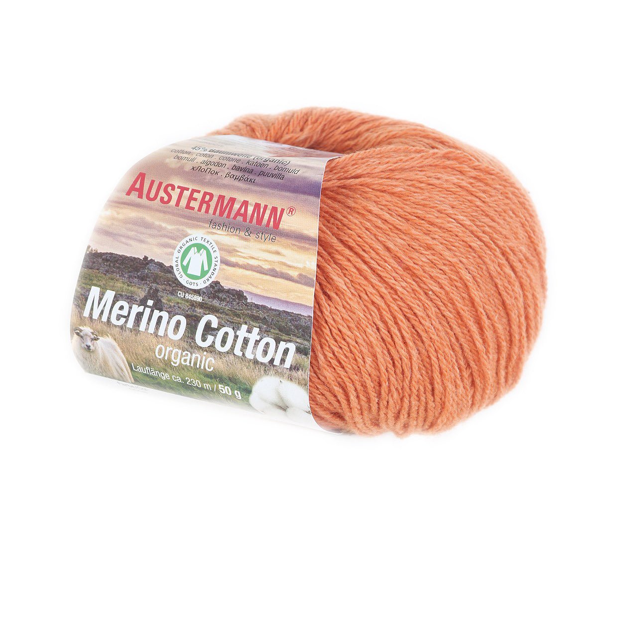 Merino Cotton | 230 M - 50 G | 08 - Orange - Strickwolle - Handarbeiten - 1