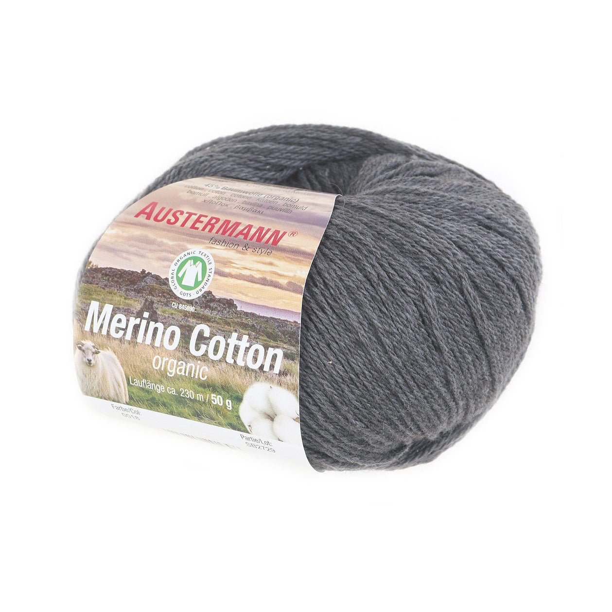 Merino Cotton | 230 M - 50 G | 18 - Dunkelgrau - Strickwolle - Handarbeiten - 1