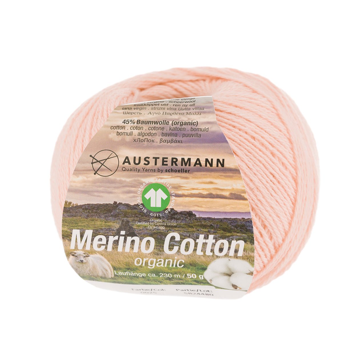 Merino Cotton | 230 M - 50 G | 25 - Apricot - Strickwolle - Handarbeiten - 1