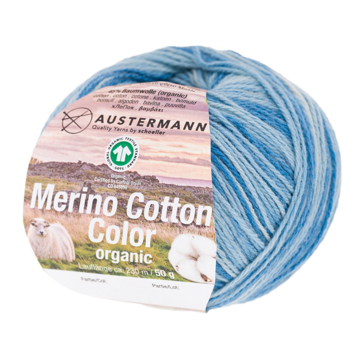 Merino Cotton Color | 230 M - 50G | 104 - Himmel - Strickwolle - Handarbeiten - 1