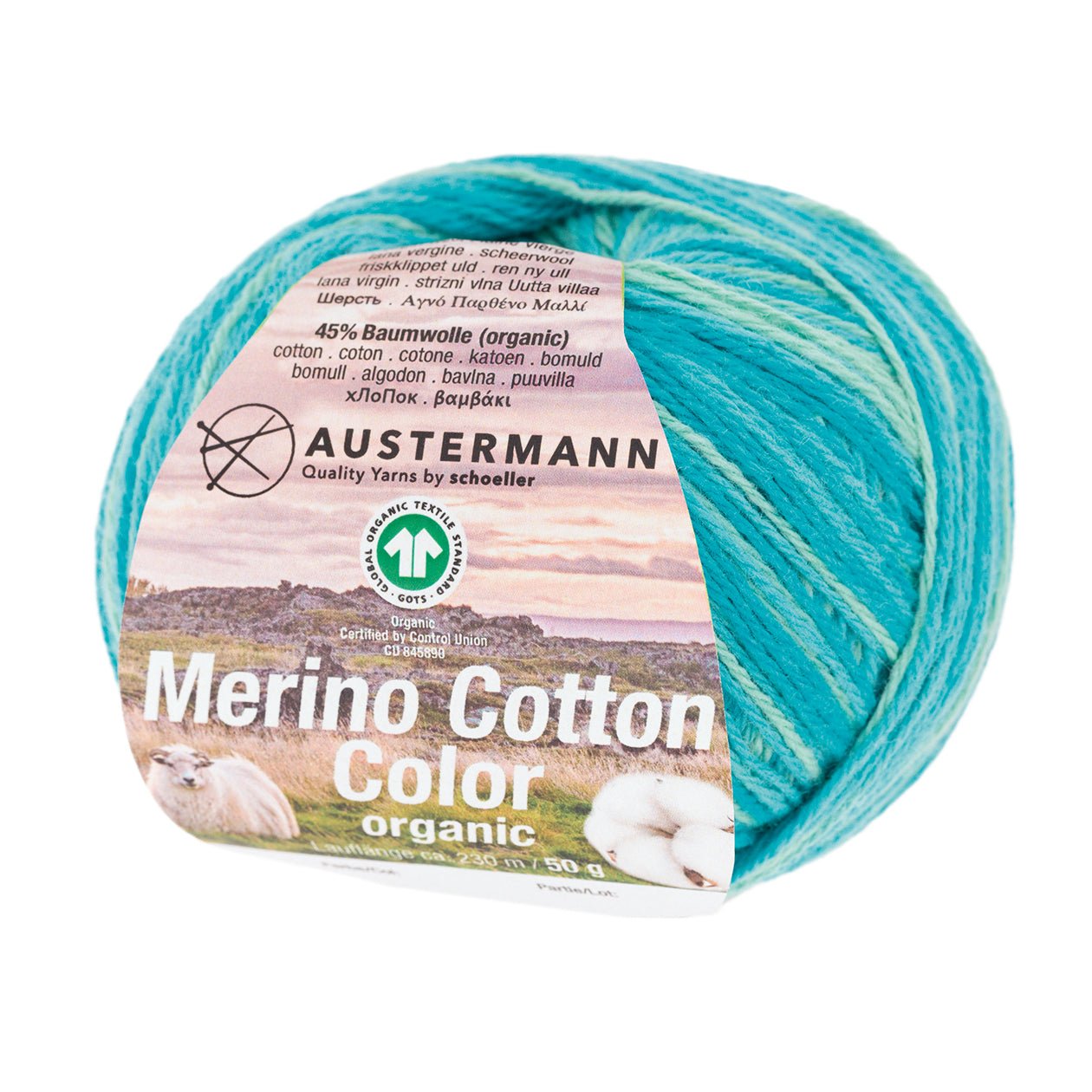 Merino Cotton Color | 230 M - 50G | 105 - Pool - Strickwolle - Handarbeiten - 1