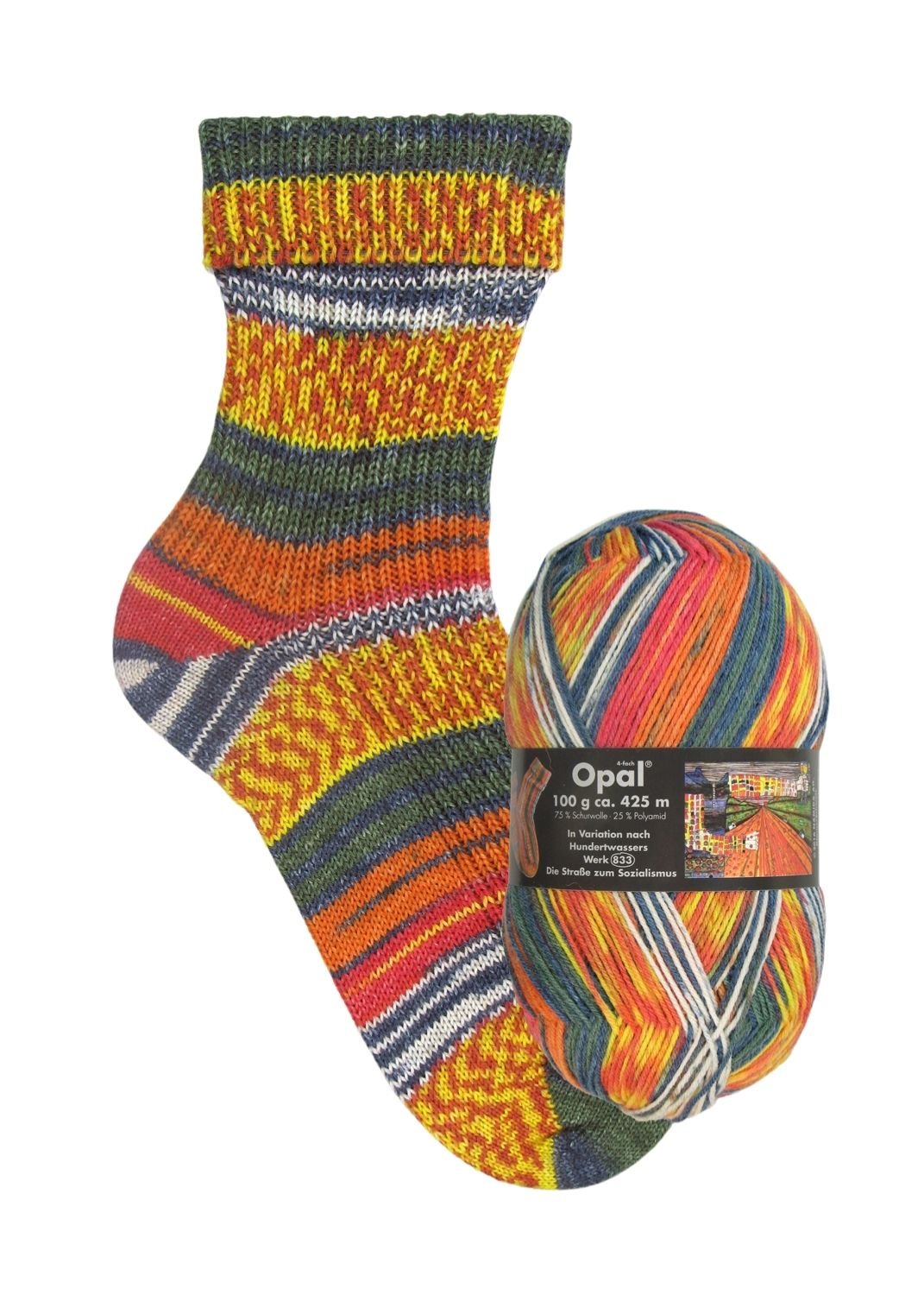 Opal Hundertwasser I | 4 - fach Sockenwolle 100g | Farbe 1430 - Sockenwolle - Handarbeiten - 1