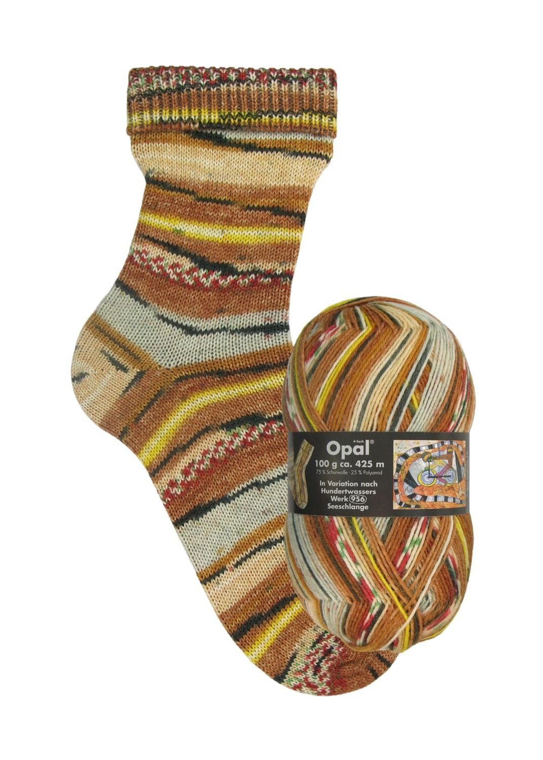 Opal Hundertwasser I | 4 - fach Sockenwolle 100g | Farbe 1436 - Sockenwolle - Handarbeiten - 1