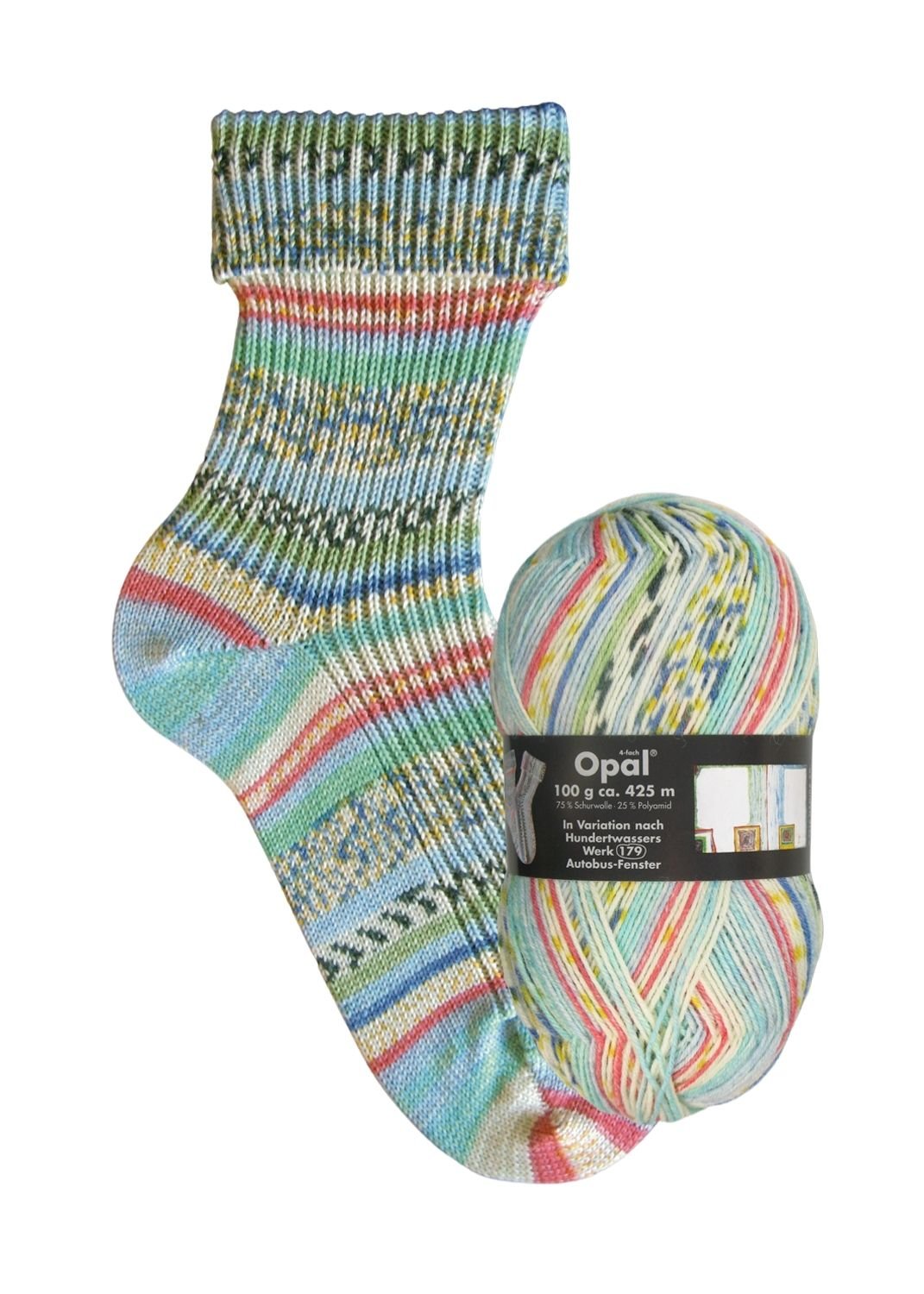 Opal Hundertwasser II | 4 - fach Sockenwolle 100g | Farbe 2101 - Sockenwolle - Handarbeiten - 1