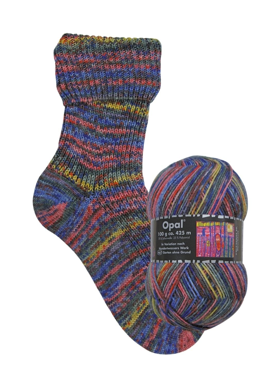 Opal Hundertwasser III | 4 - fach Sockenwolle 100g | Farbe 3205 - Sockenwolle - Handarbeiten - 1