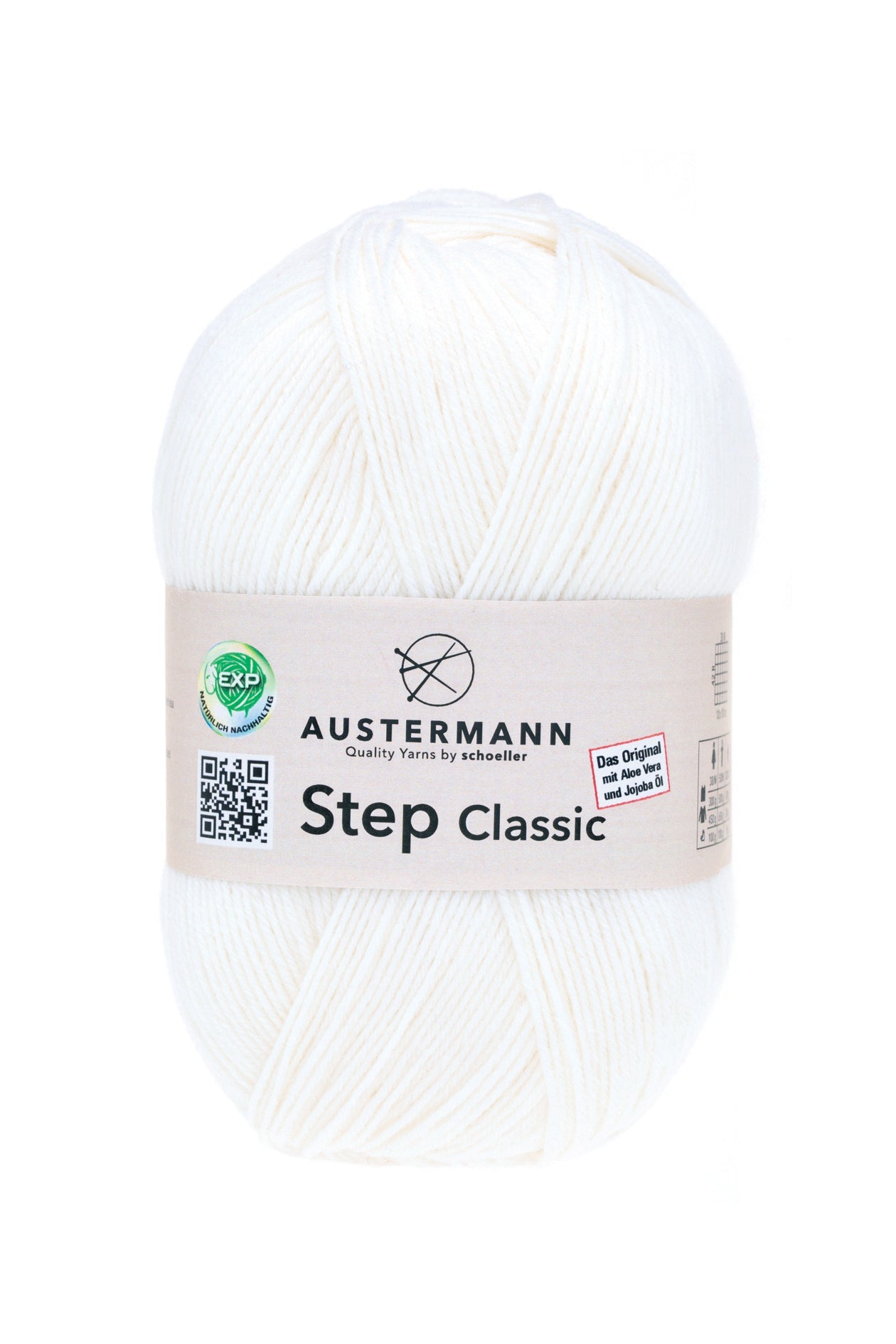 Step 4 Classic Exp | 420 M - 100 G | 1001 - Weiss - Sockenwolle - Handarbeiten - 1