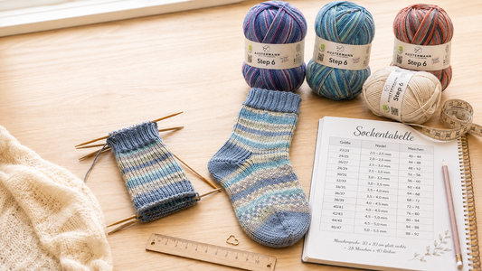 Sockentabelle: Wie viele Maschen für welche Schuhgröße?