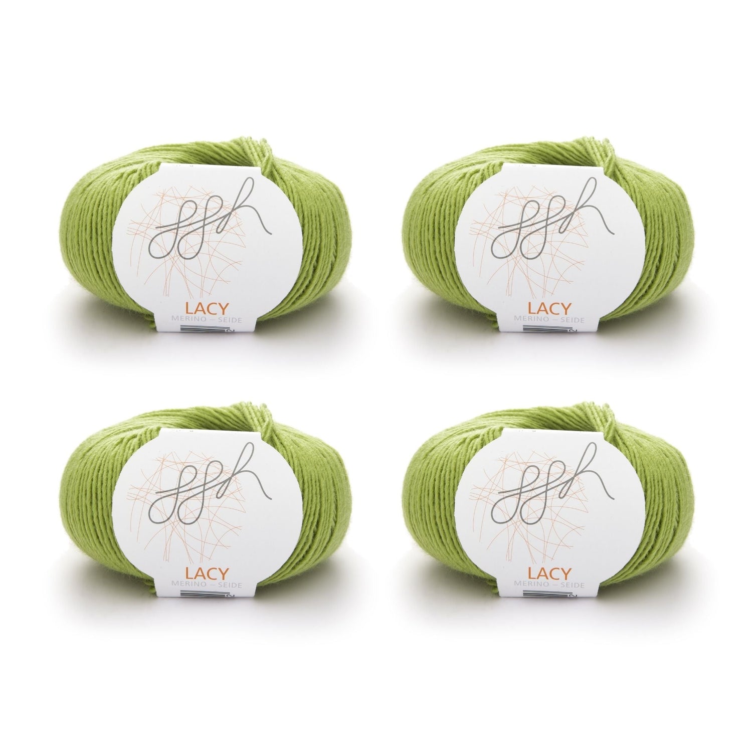 ggh Lacy 4er Set | Merinowolle mit Seide | 150m/25g - Handarbeiten