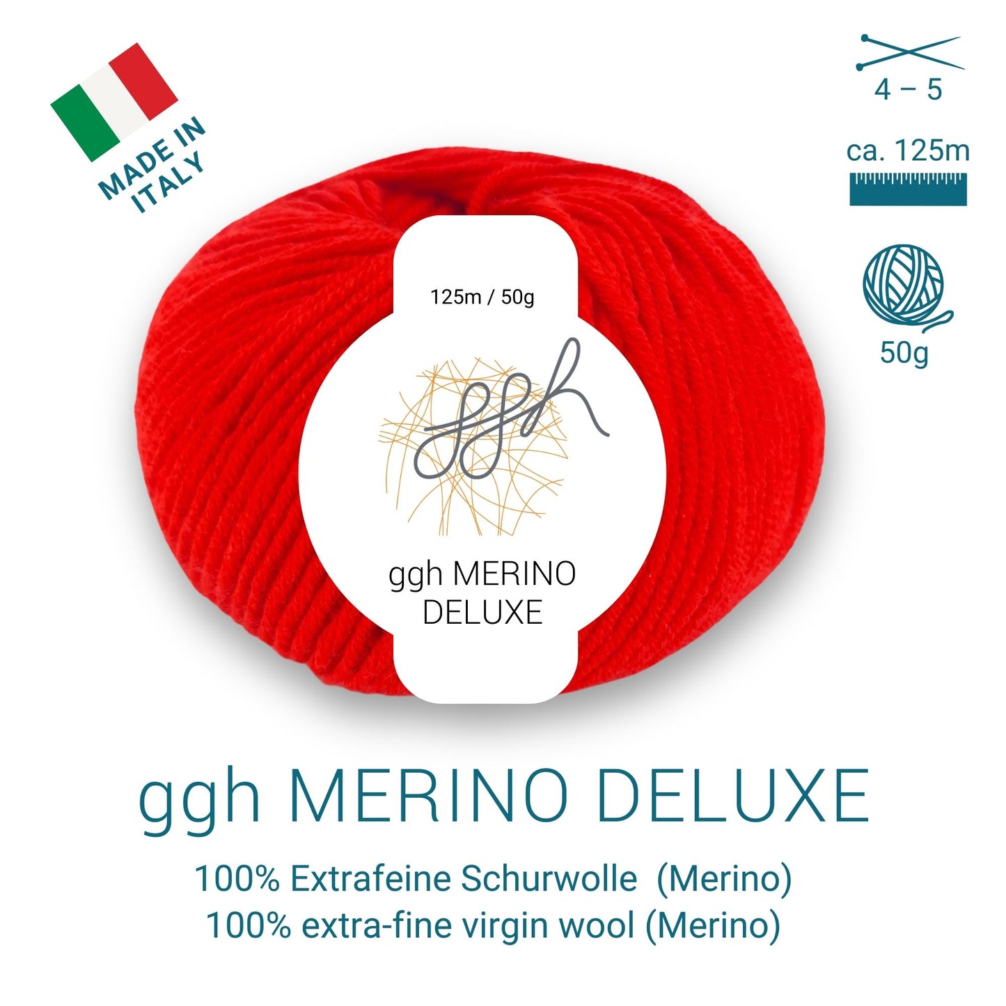 ggh Merino Deluxe - set 300g (6x50g) - 011 - rouge 