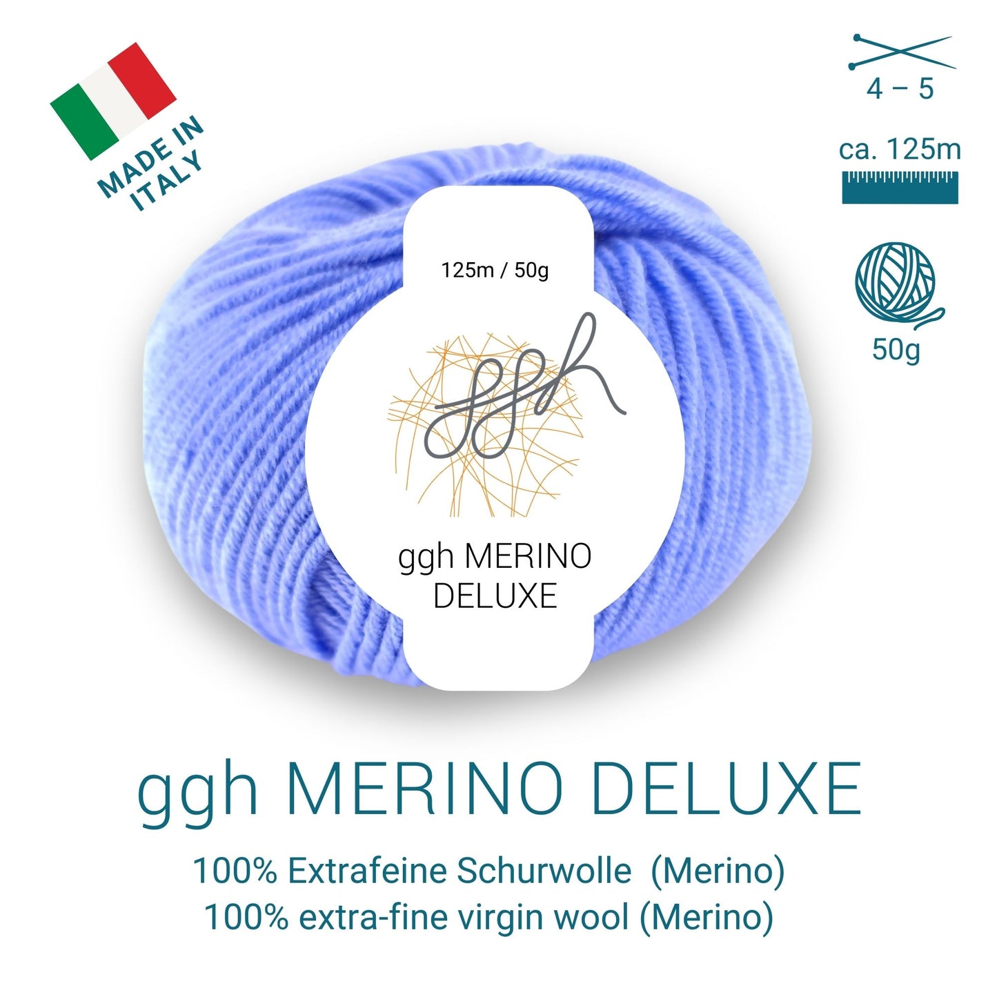 ggh Merino Deluxe - set 300g (6x50g) - 023 - bleu clair
