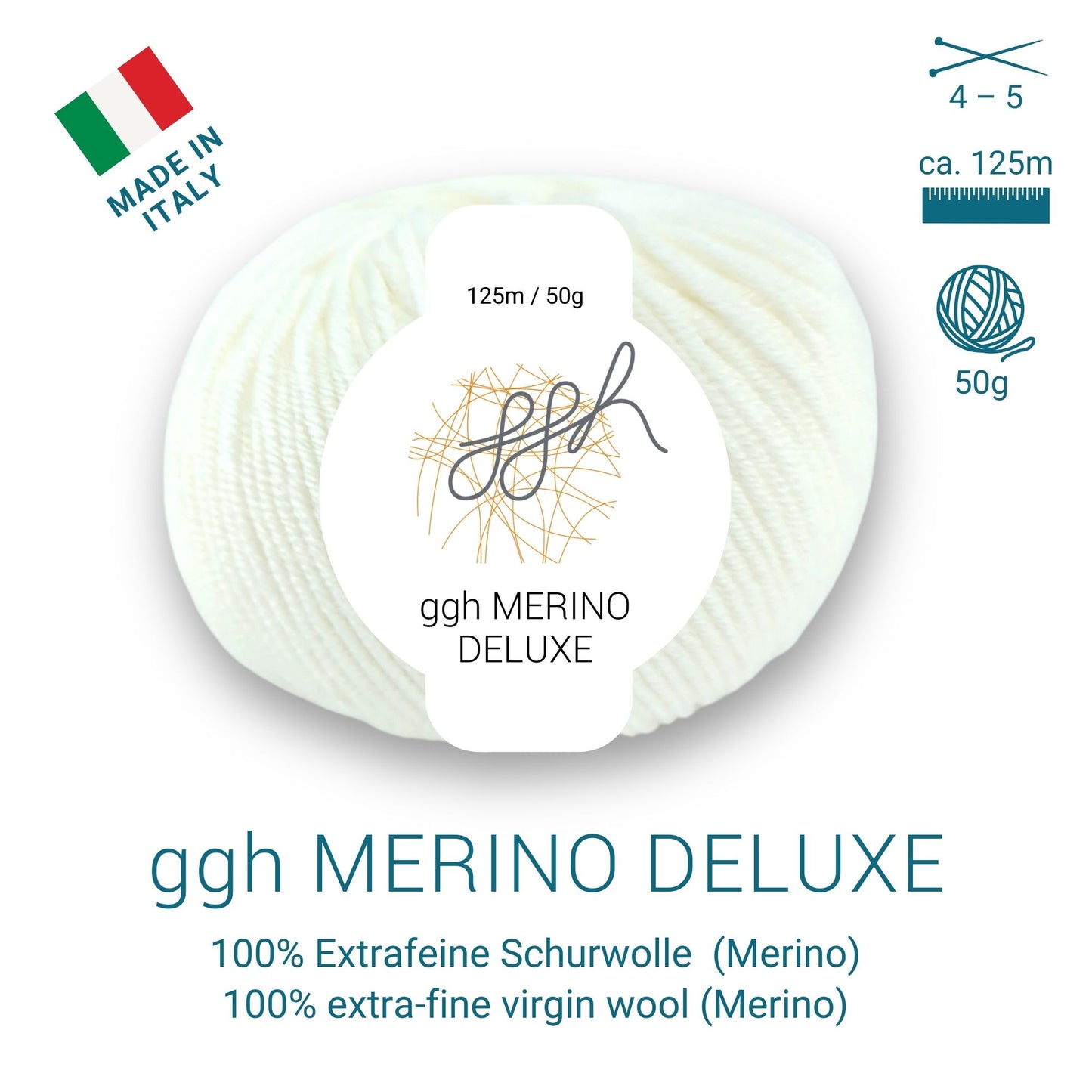 ggh Merino Deluxe - 300g set (6x50g) - 002 - white 