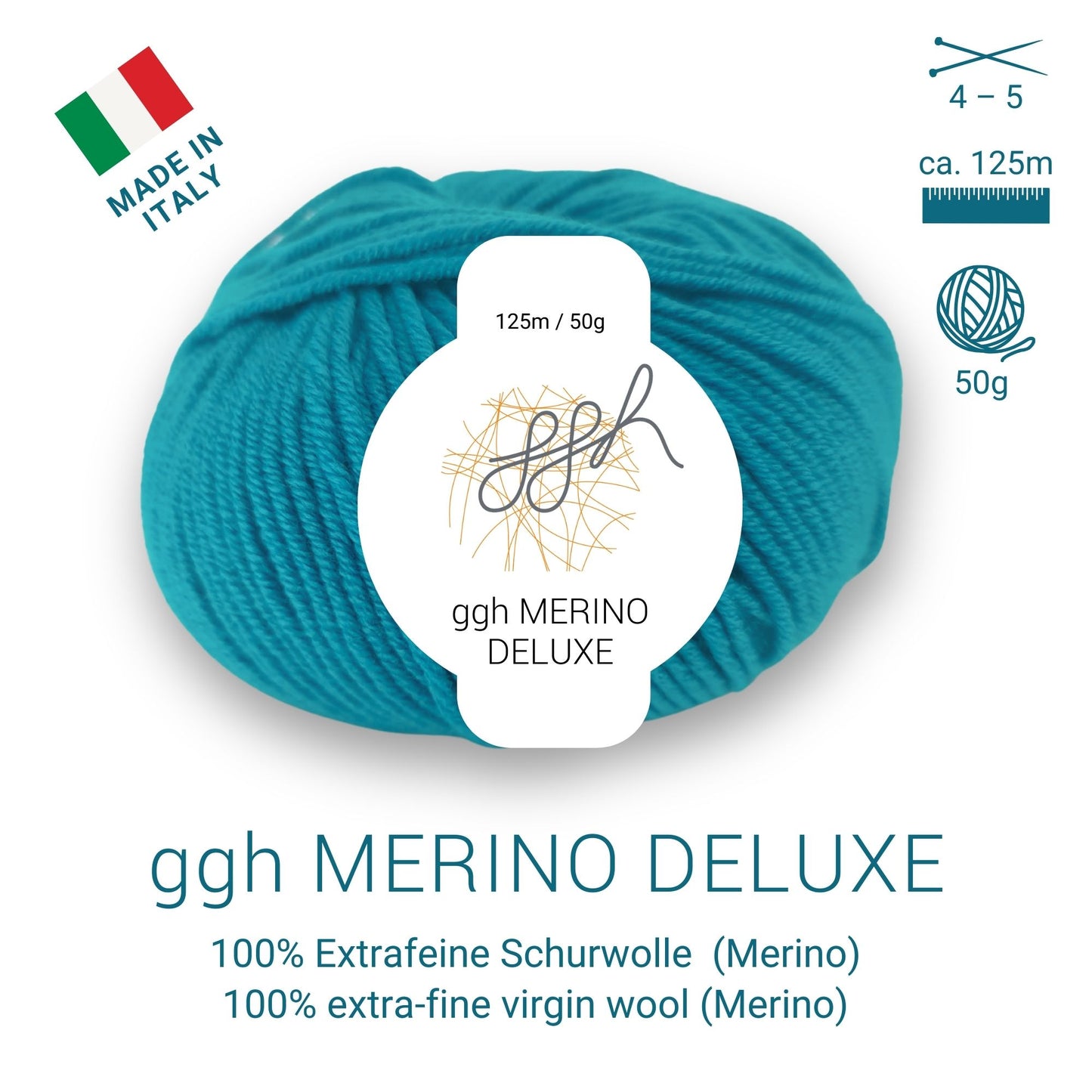 ggh Merino Deluxe - 300g Set (6x50g) - 025 - Ozeangrün