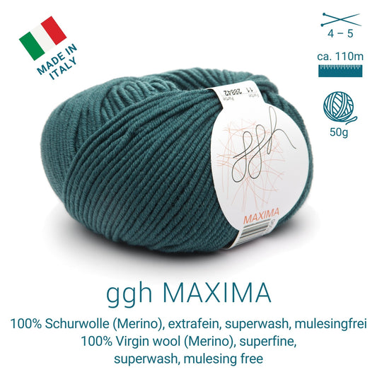 ggh Maxima | Merino wool | 110m/50g | 011 - Deep blue-green