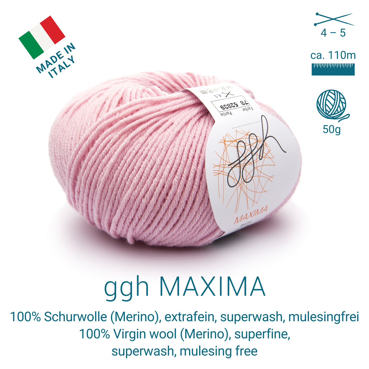 ggh Boîte Maxima | Coffret 300g (6x50g) – 078 – rose poudré