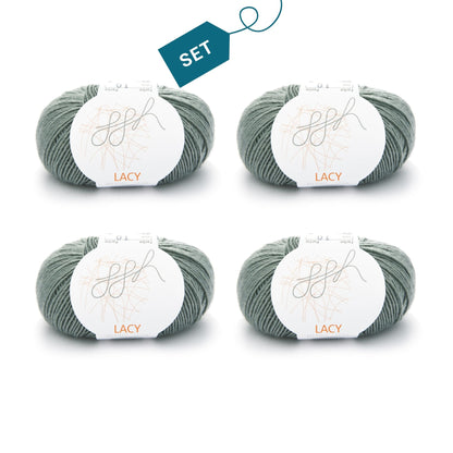 ggh Lacy | Set of 4 x 25g (total 100g) - 009 - Green-grey