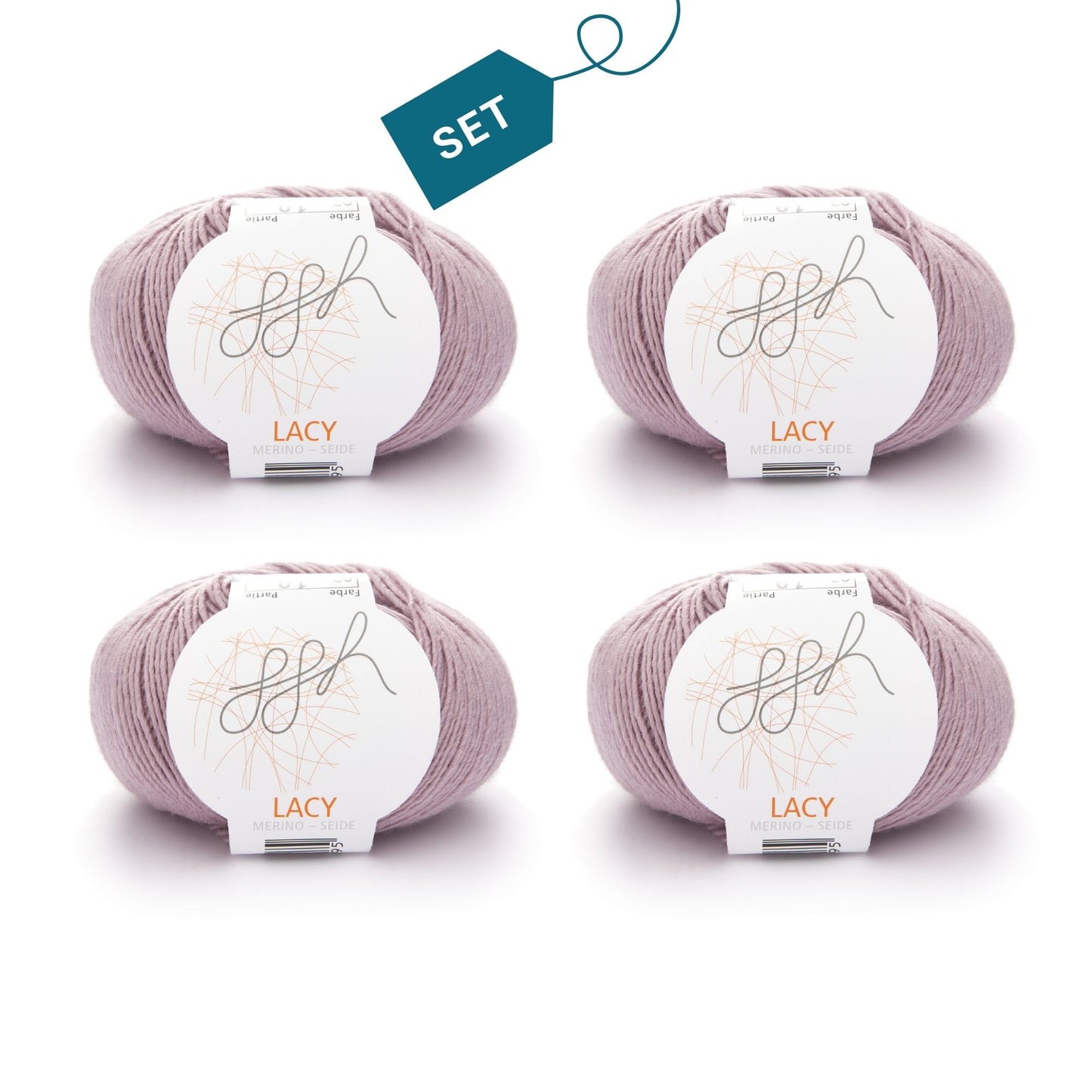 ggh Lacy | Set of 4 x 25g (total 100g) - 002 - Pink