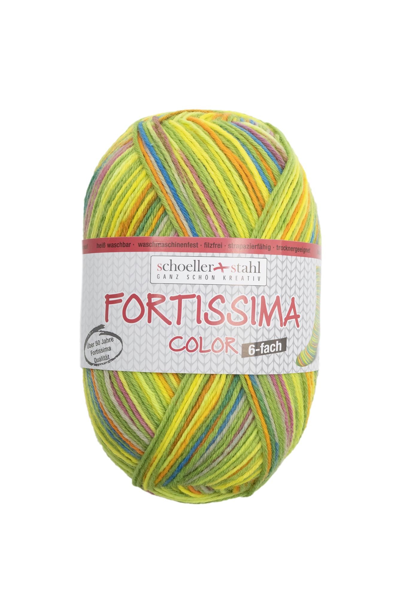 Laine à chaussettes multicolore Fortissima 6 brins 150 g | Coloris 232 - VERT