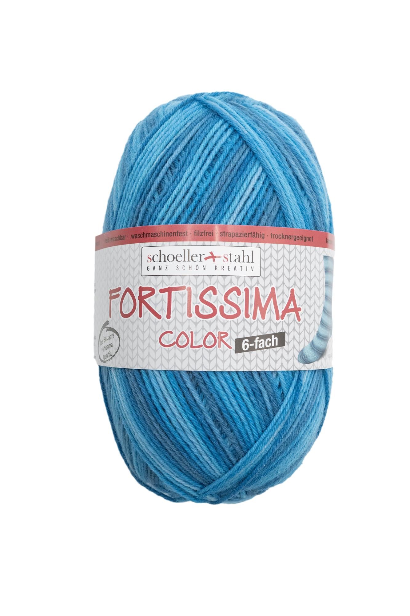 Fortissima 6-fach bunte Sockenwolle 150g | Farbe 471 - LAPISLAZULI