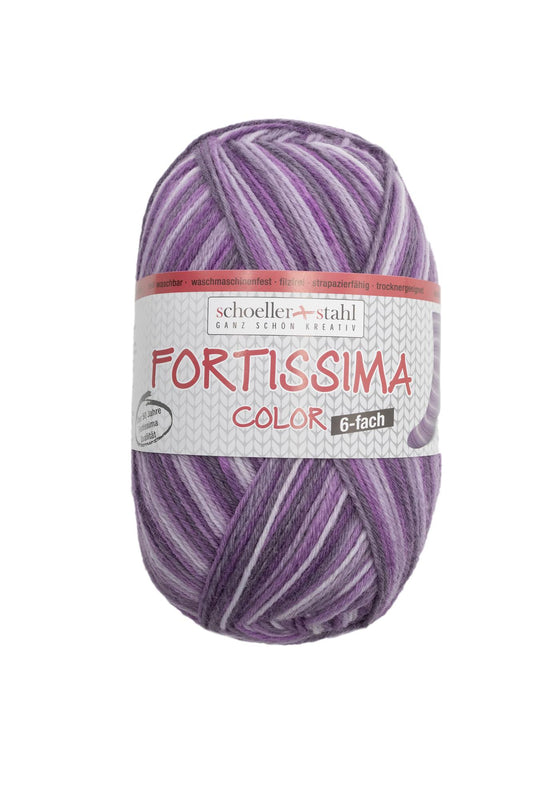 Fortissima 6-fach bunte Sockenwolle 150g | Farbe 472 - AMETHYST