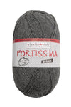 Fortissima 8-fach Sockenwolle 150g | Farbe 8057 - MITTELGRAU-MELIERT