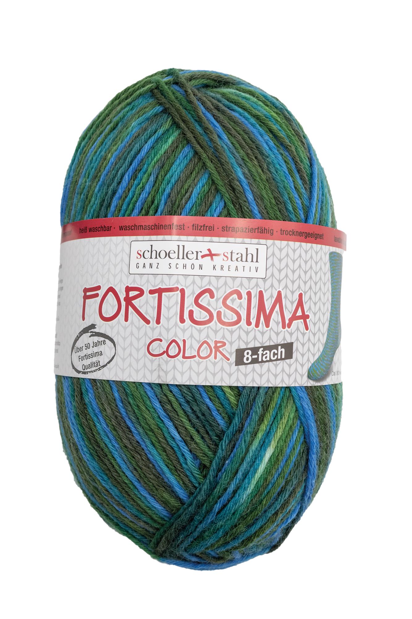Fortissima 8-fach bunte Sockenwolle 150g | Farbe 801 - WALD