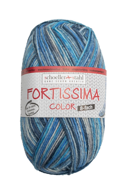 Fortissima 8-fach bunte Sockenwolle 150g | Farbe 806 - BACHLAUF