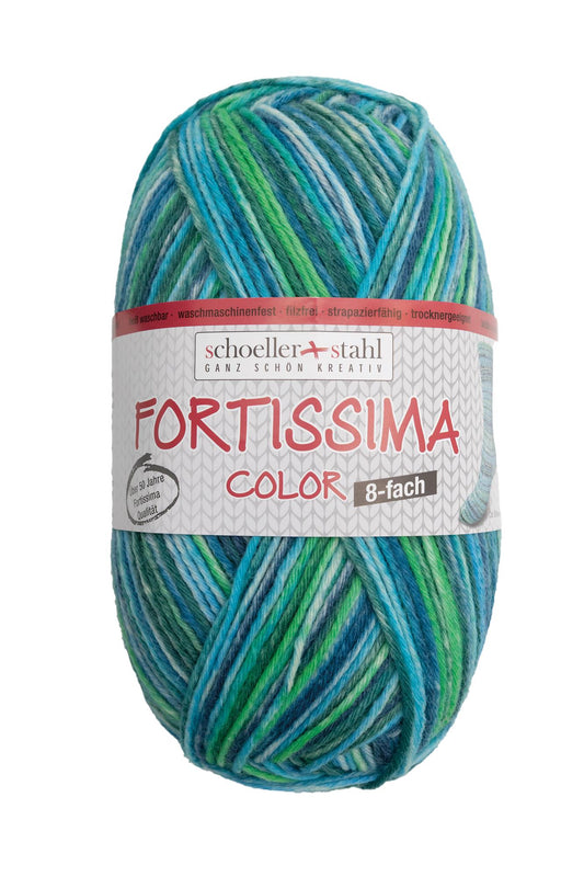 Fortissima 8-fach bunte Sockenwolle 150g | Farbe 809 - SEE