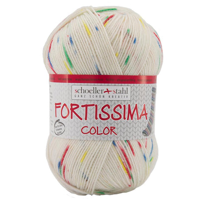 Fortissima bunte 4-fach Sockenwolle | Farbe 2401 - DAISY