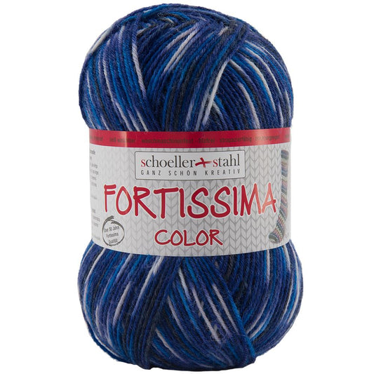 Fortissima bunte 4-fach Sockenwolle | Farbe 2408 - MARINE