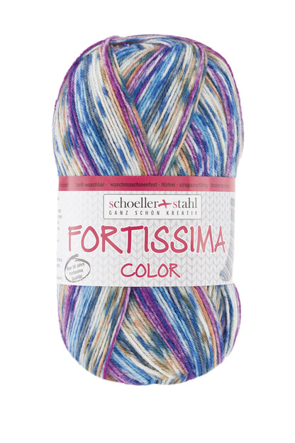 Fortissima bunte 4-fach Sockenwolle | Farbe 2481 - HOLUNDER