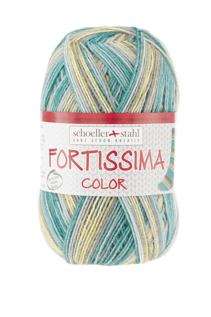 Fortissima bunte 4-fach Sockenwolle | Farbe 2488 - TUERKIS