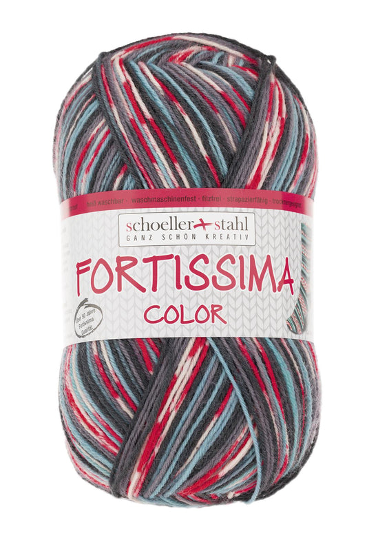 Fortissima bunte 4-fach Sockenwolle | Farbe 2496 - SPORT