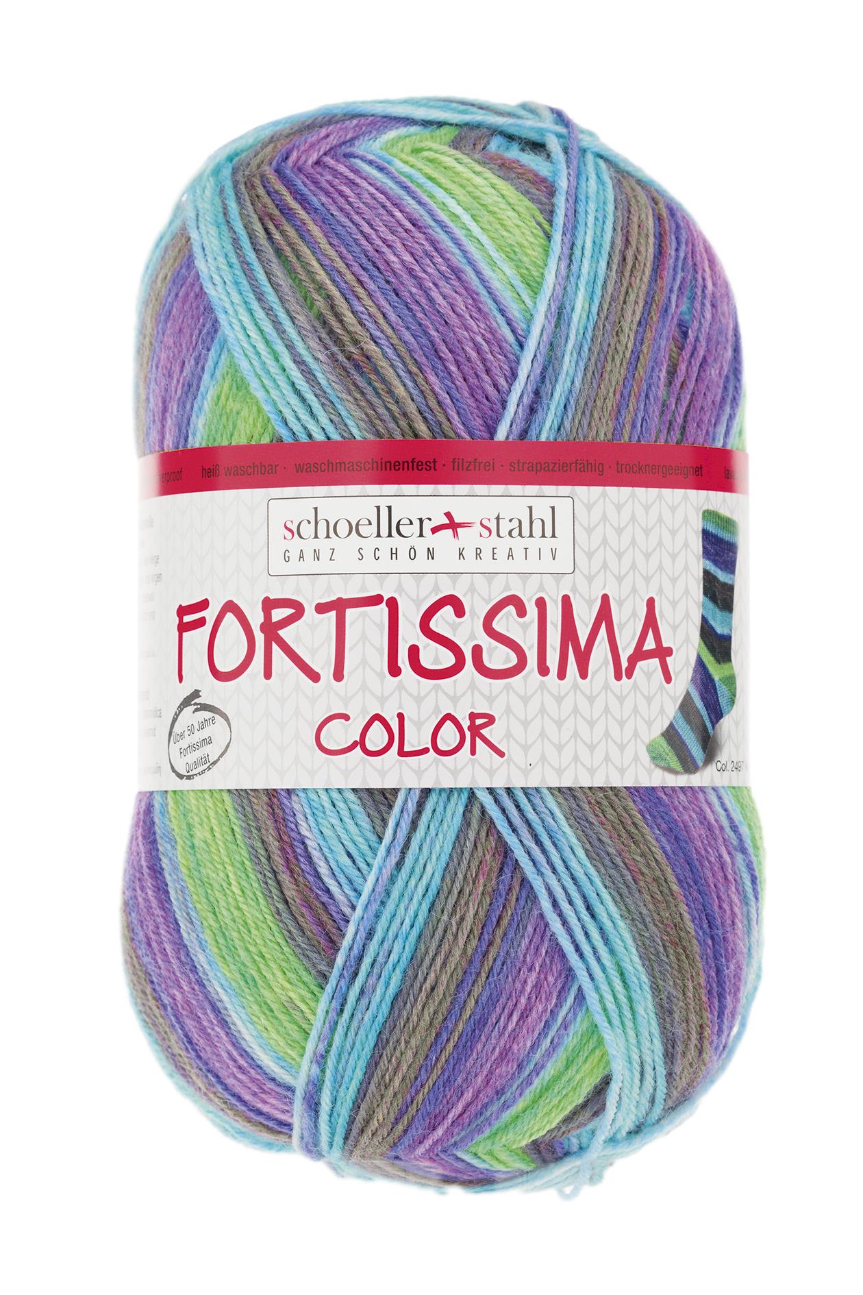 Fortissima bunte 4-fach Sockenwolle | Farbe 2497 - KIWI