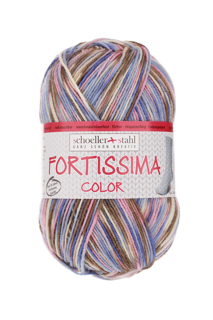 Fortissima bunte 4-fach Sockenwolle | Farbe 2500 - RAUREIF