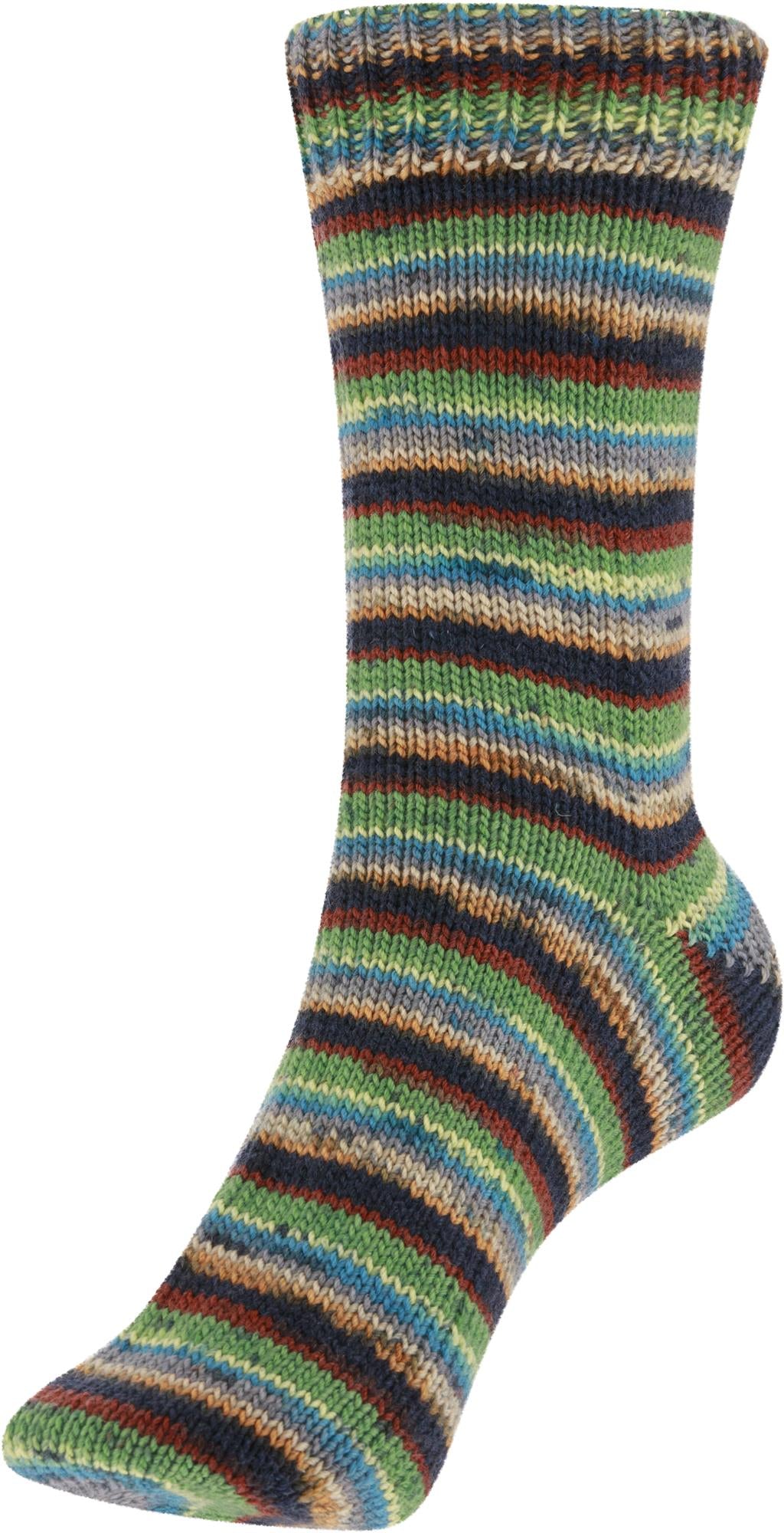 Laine à chaussettes Fortissima 4 brins en mérinos 100 g | Coloris 109 - JUNGLE
