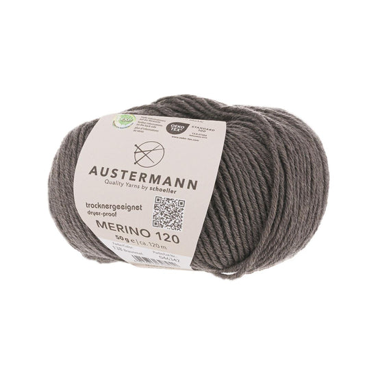 Austermann Merino 120 | Merinowolle 120m/50g | Farbe 138 - braun mel.